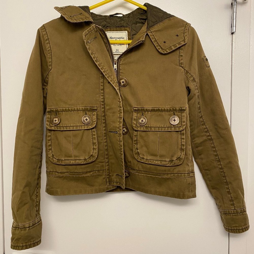 Abercrombie and Fitch Cropped Olive Jacket
